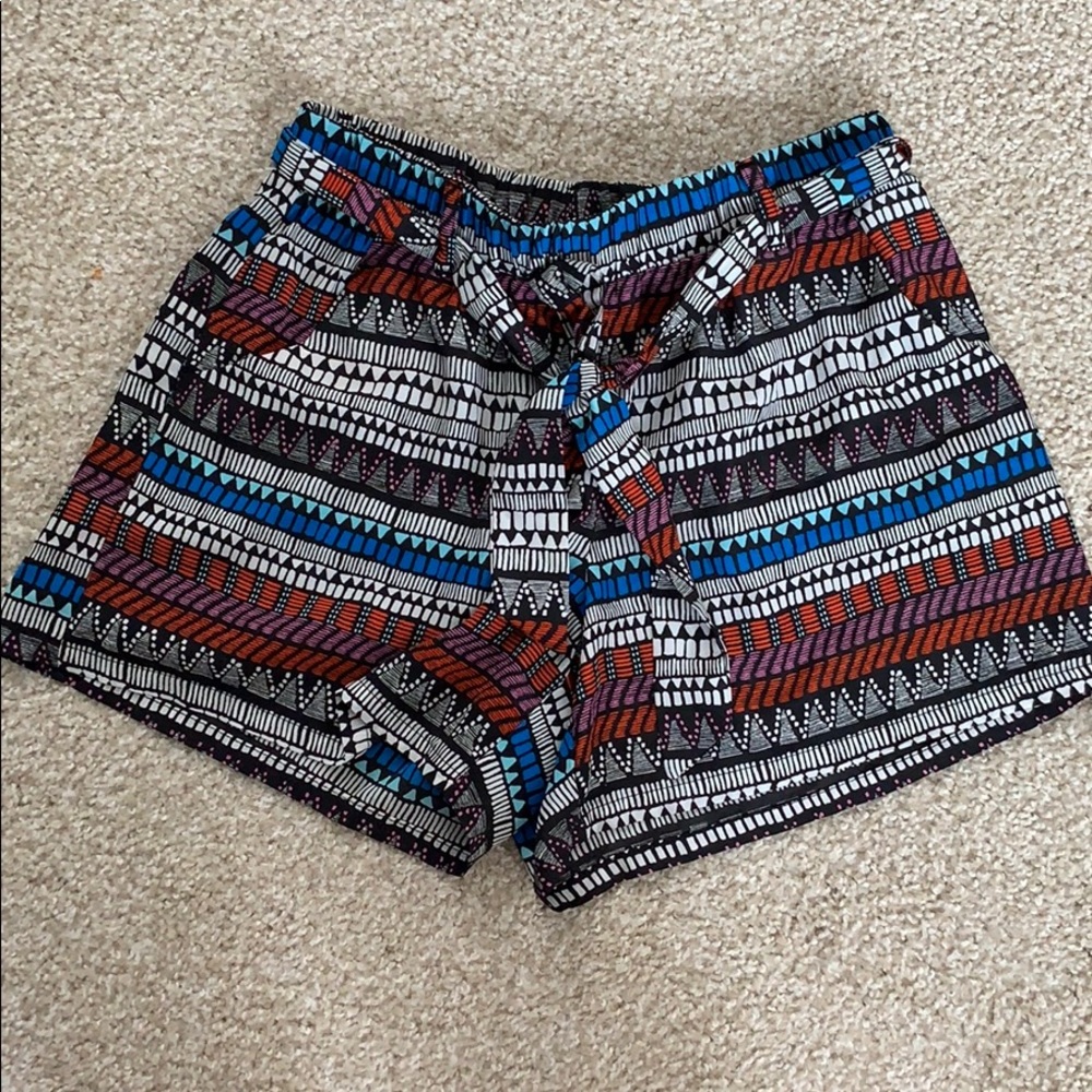 Multicolored Shorts with Tie